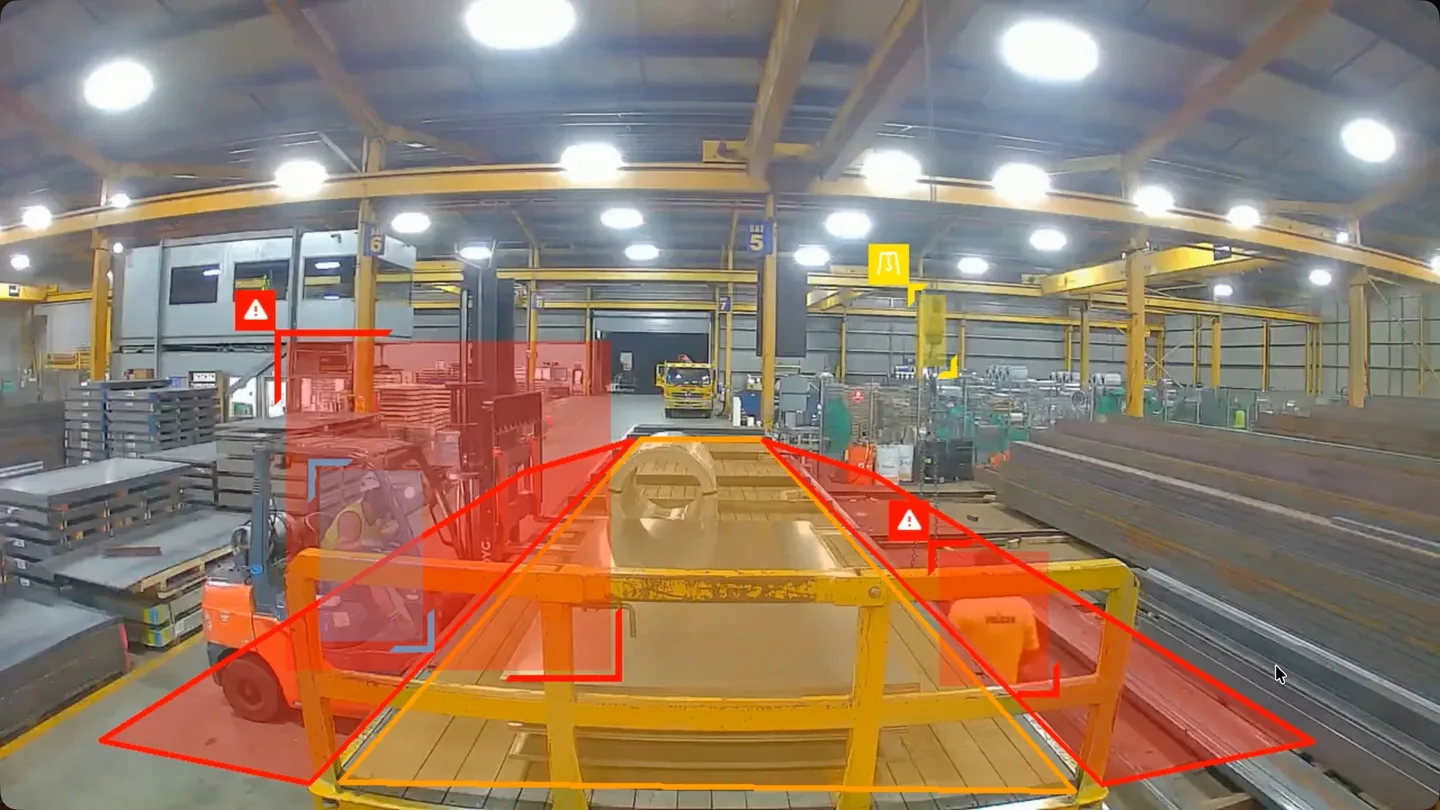 A loading zone safety event captured on CCTV